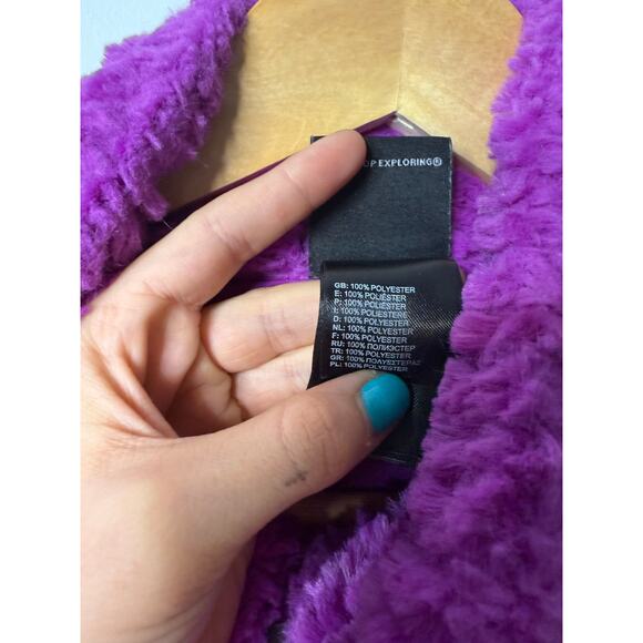 The North Face Jacket Girls XL (18) Purple Fleece Furry Cozy Warm Full Zip - Picture 5 of 8